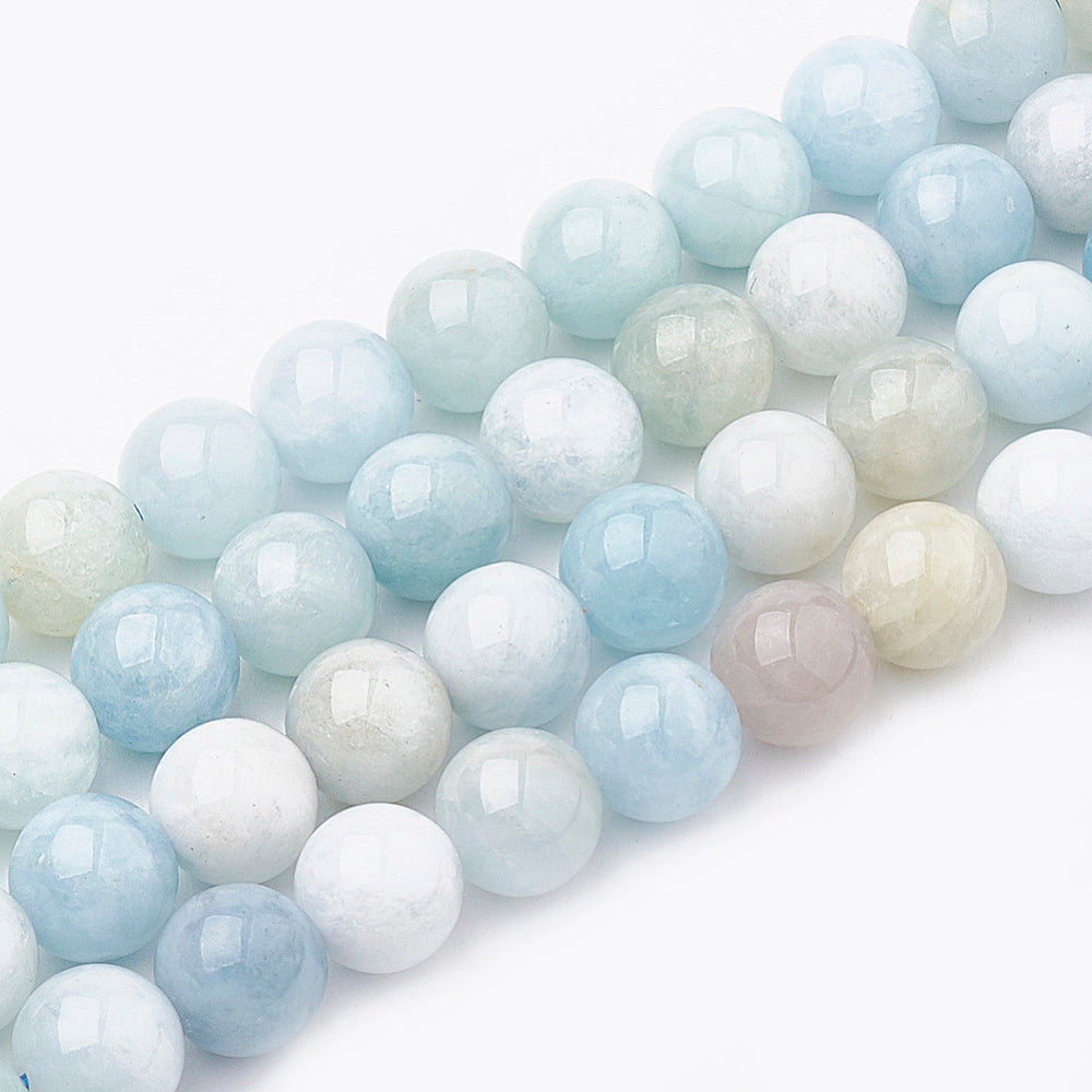 Aquamarine Natural Beads Strand Asst Sizes