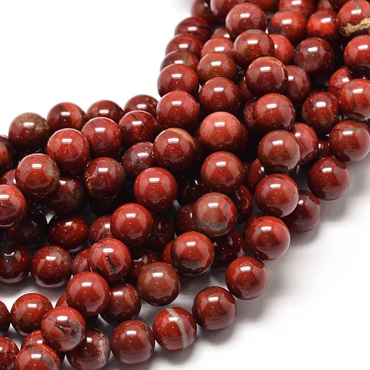 Natural Red Jasper Round Bead Asst Sizes