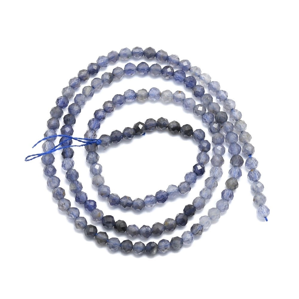 Iolite / Cordierite / Dichroite Beads Faceted Round 4mm (108pcs/Strand) The Pink Bead Shop
