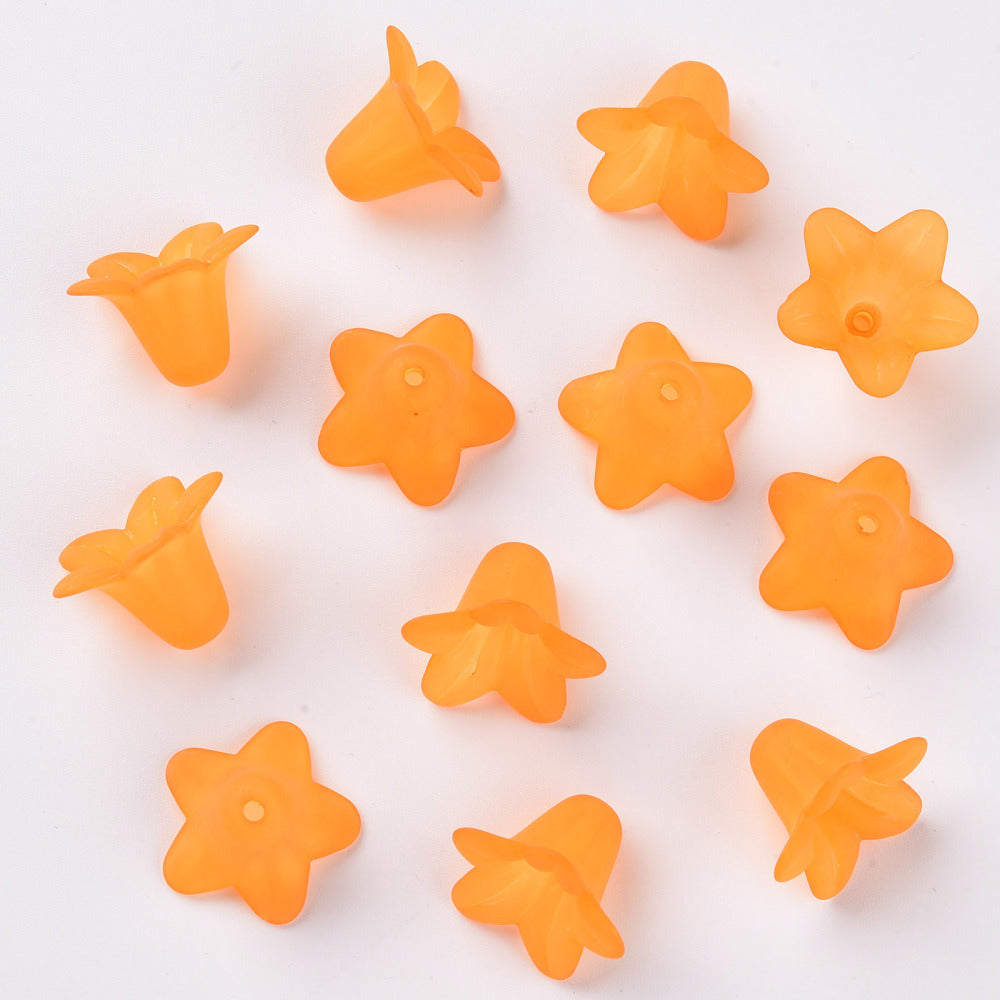Transparent Acrylic Beads, Frosted, Flower, Asst Color Bulk 20 pieces