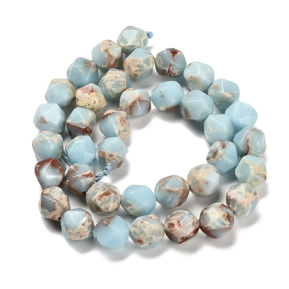 Howlite Imitation Shoushan Stone Star Cut 10mm