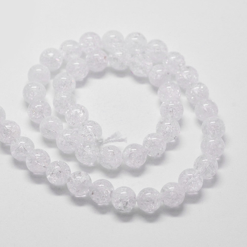 Natural Crackle Quartz Beads Strands, Round