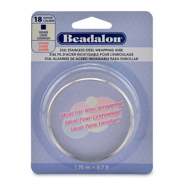 316L STAINLESS STEEL WRAPPING WIRE 18 GUAGE SQUARE 1.75M
