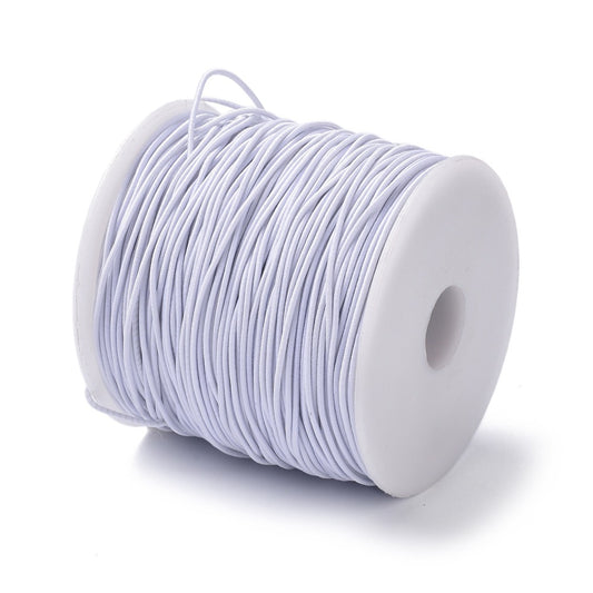 Round Elastic Cord Wrapped by Nylon Thread, White Size: about 0.04 inch(1mm) in diameter, about 109.36 yards(100m)/roll.