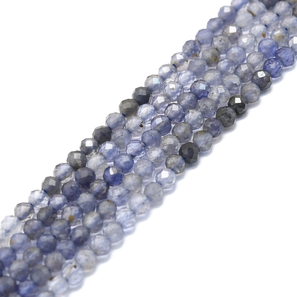 Iolite / Cordierite / Dichroite Beads Faceted Round 4mm (108pcs/Strand) The Pink Bead Shop