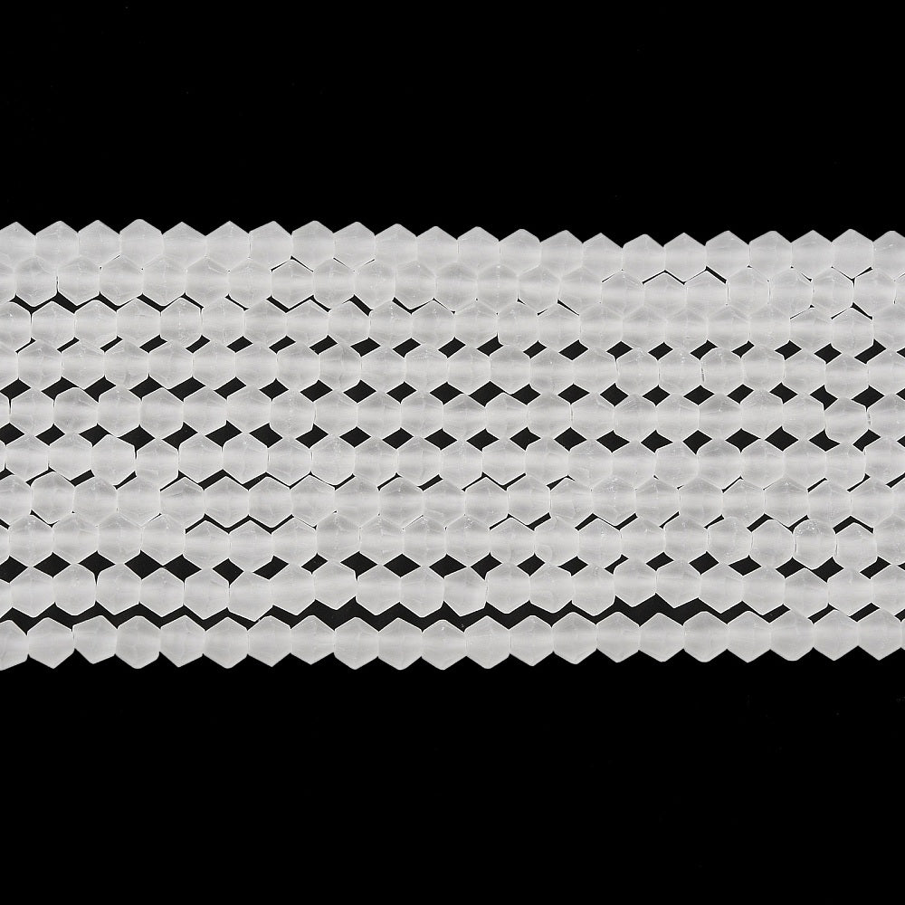 Crystal Frosted Glass Beads Strands, Grade AA, Faceted, Bicone, Assorted Colors 4mm