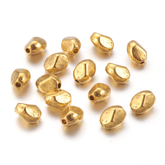 Tibetan Style Alloy Spacer Beads, Lead Free & Cadmium Free, Oval, Antique Golden size: about 7.5mm