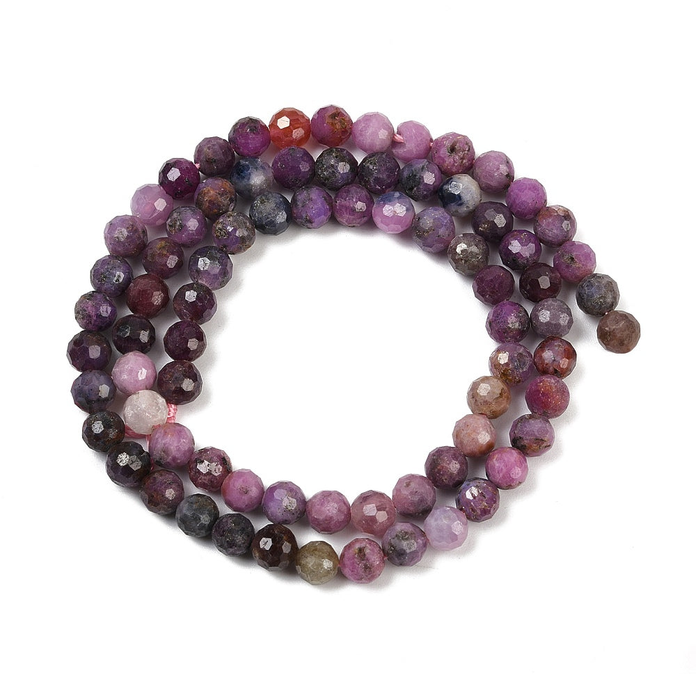 Ruby Faceted 5mm Natural Round Beads