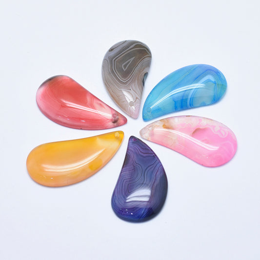 Natural Agate Pendants, Dyed, Drop, Mixed Color