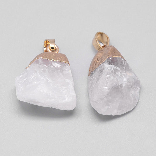 Rough Raw Natural Quartz Pendant