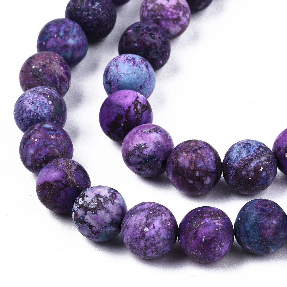 American Turquoise 8mm Frosted Indigo 8mm Bead Strands