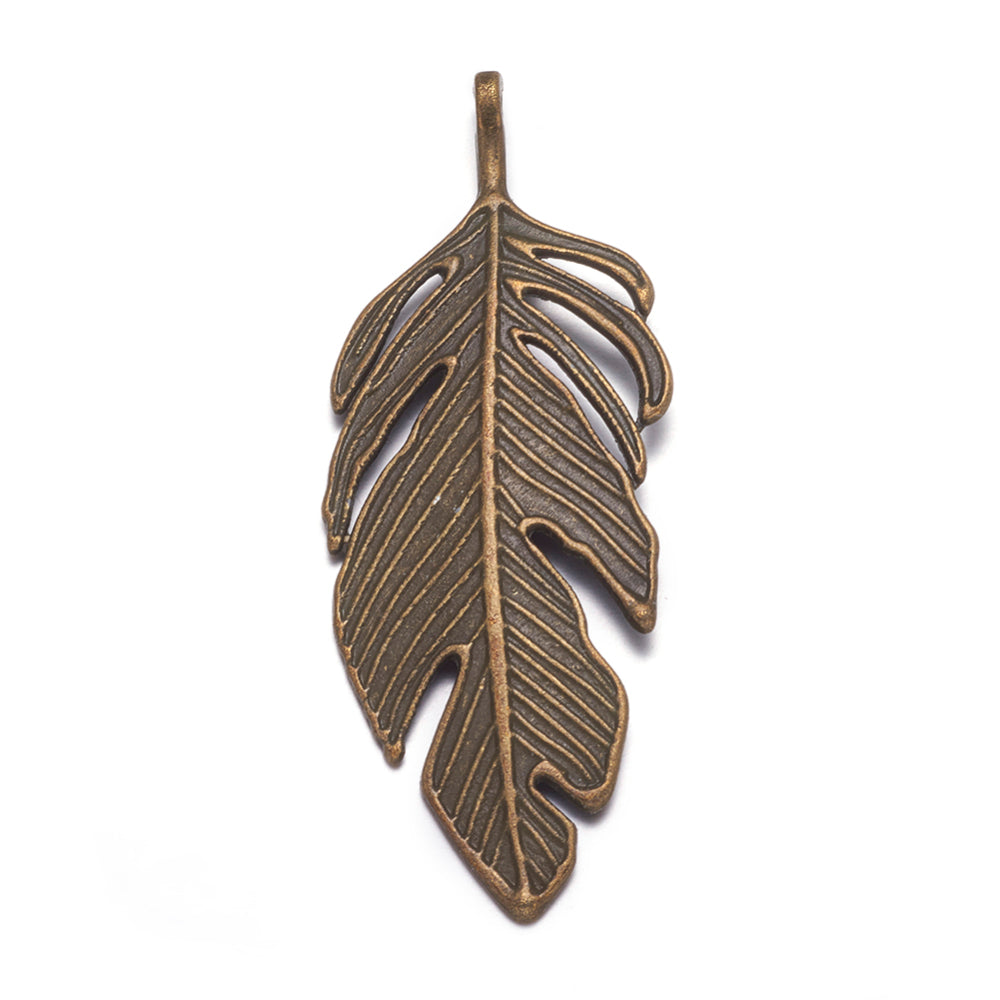 Feather Pendants Gold, Silver, Antique Bronze