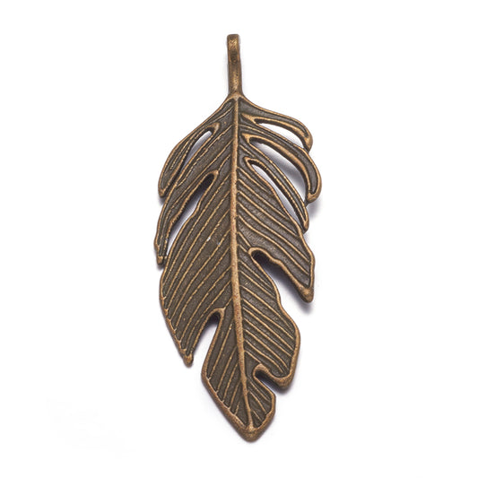 Feather Pendants Gold, Silver, Antique Bronze