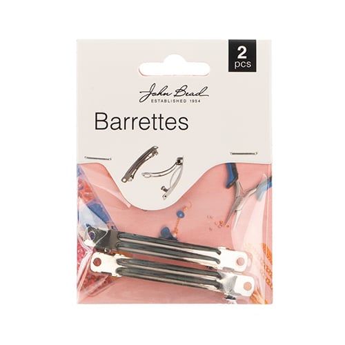 Must Have Findings 2-3/8in Hair Barrettes Silver 2pcs | The Pink Bead Shop Canada
