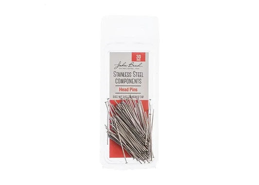 Stainless Steel Head Pins 30mm (100pcs) The Pink Bead Shop