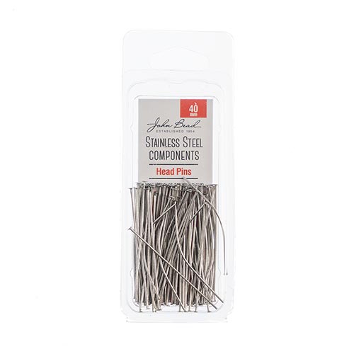 Stainless Steel Head Pins 40mm (100pcs) The Pink Bead Shop