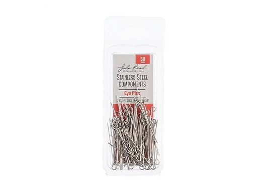 Stainless Steel Eye Pins 30mm (100pcs) The Pink Bead Shop