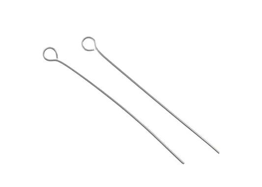 Stainless Steel Eye Pins 40mm (100pcs) The Pink Bead Shop