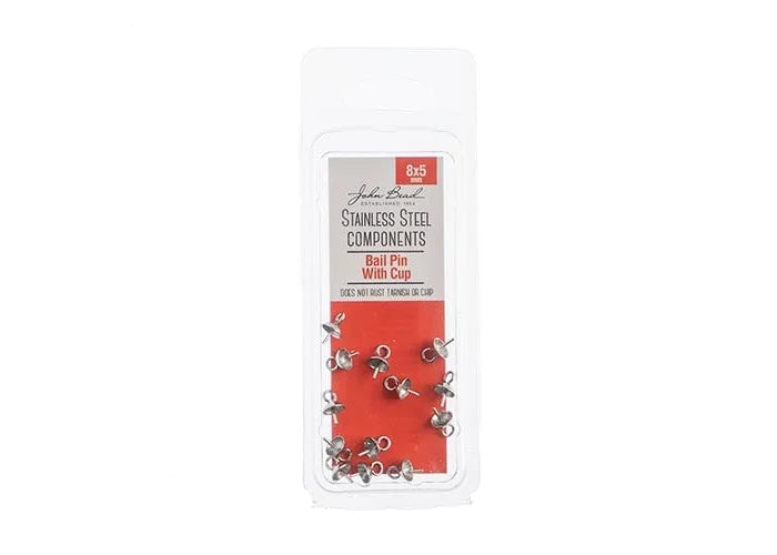 Stainless Steel Bail Pin With Cup 12 Pieces