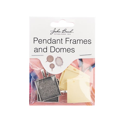 Must Have Findings – Square Pendant Frame 23mm Antique Silver, Pack of 3pcs | The Pink Bead Shop