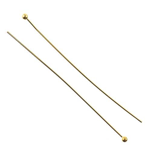 Must Have Findings Ball Head Pins 2” 22 Gauge Gold 60pc | The Pink Bead Shop Canada