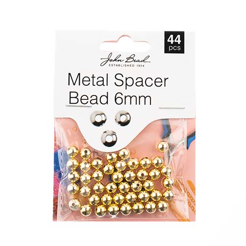 Metal Spacer Bead 6mm Gold 44pcs