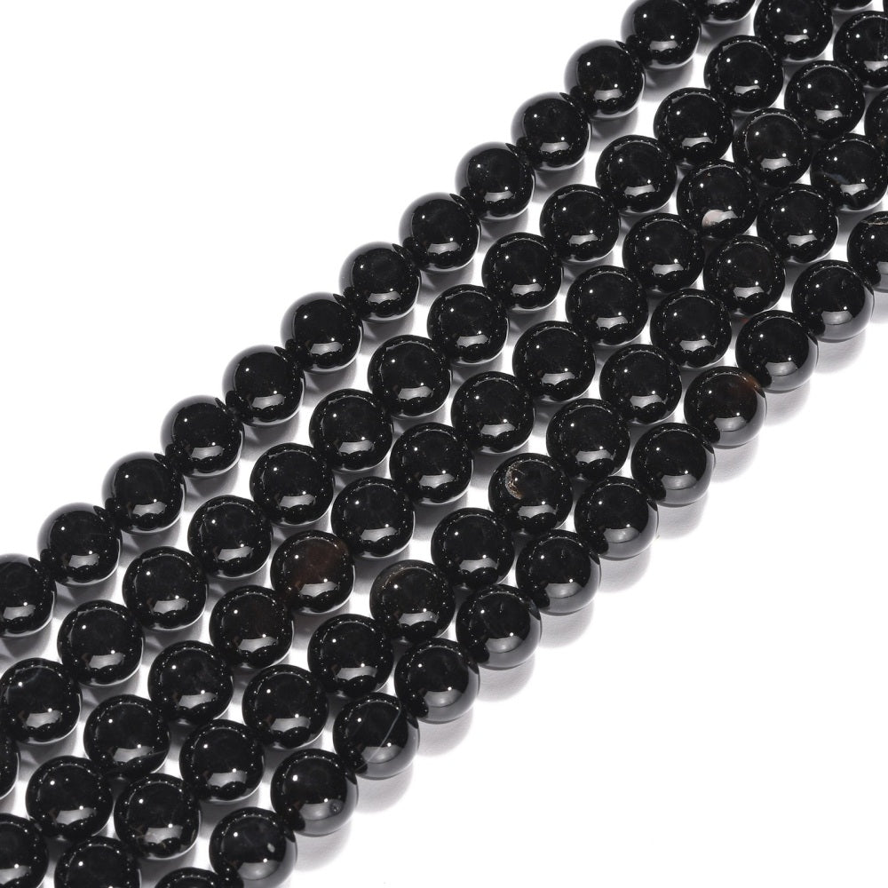 Black Agate Bead Strands 8mm Round