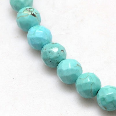 Howlite Faceted Turquoise Faceted 4mm