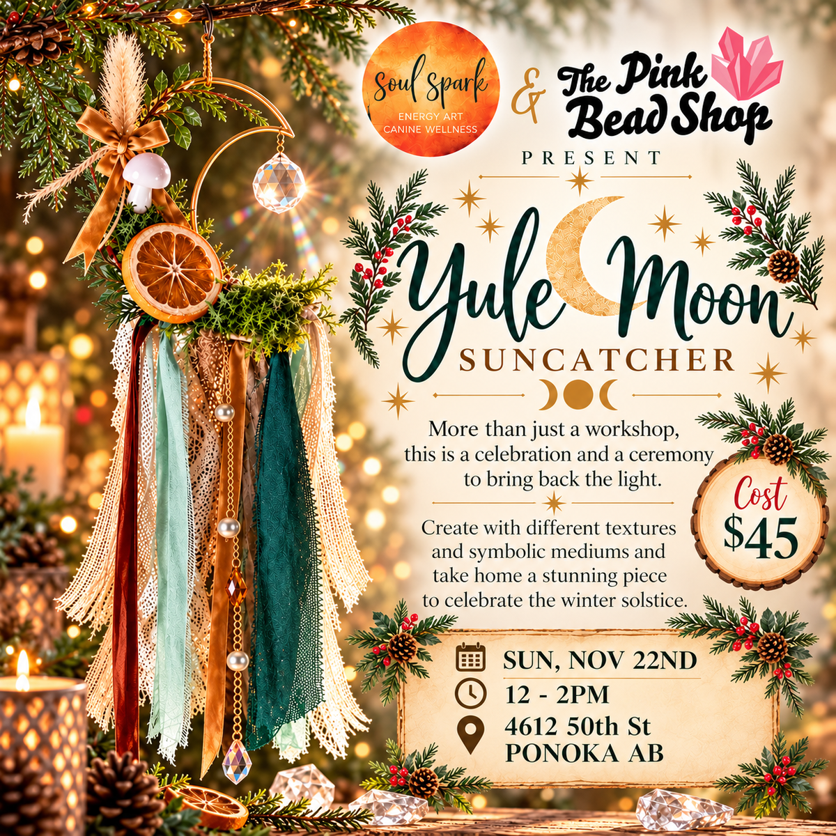 Yule Moon Suncatcher Workshop with Andrea