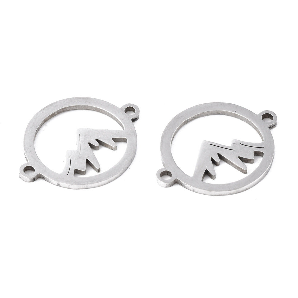 Mountain Stainless Steel Connector Rose Gold and Stainless Steel Color