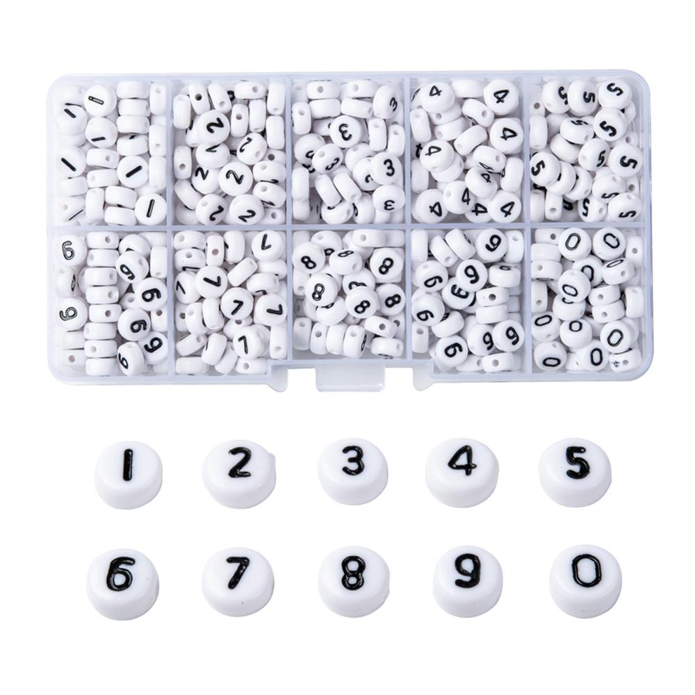 Acrylic Number Spacer Beads 0-9 720 pieces