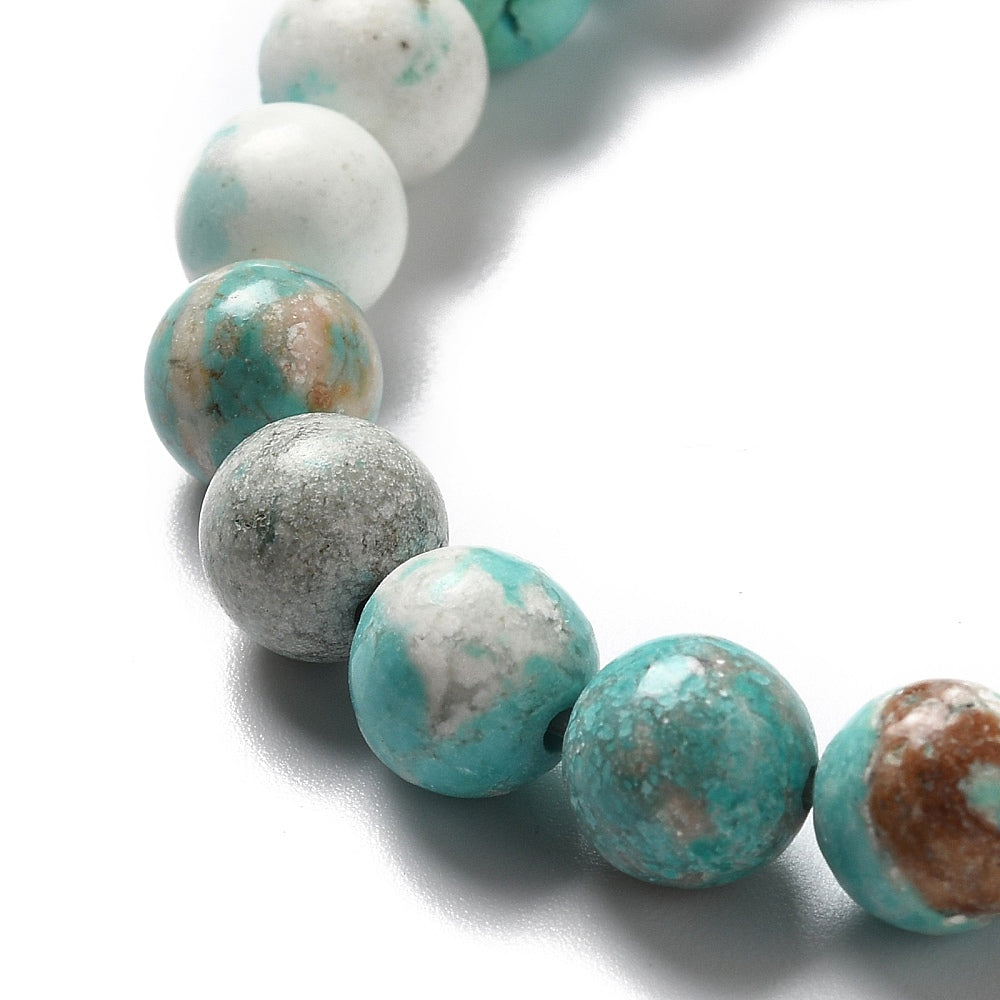Natural Magnesite Beads Strands, Dyed & Heated, Round, Turquoise 8mm