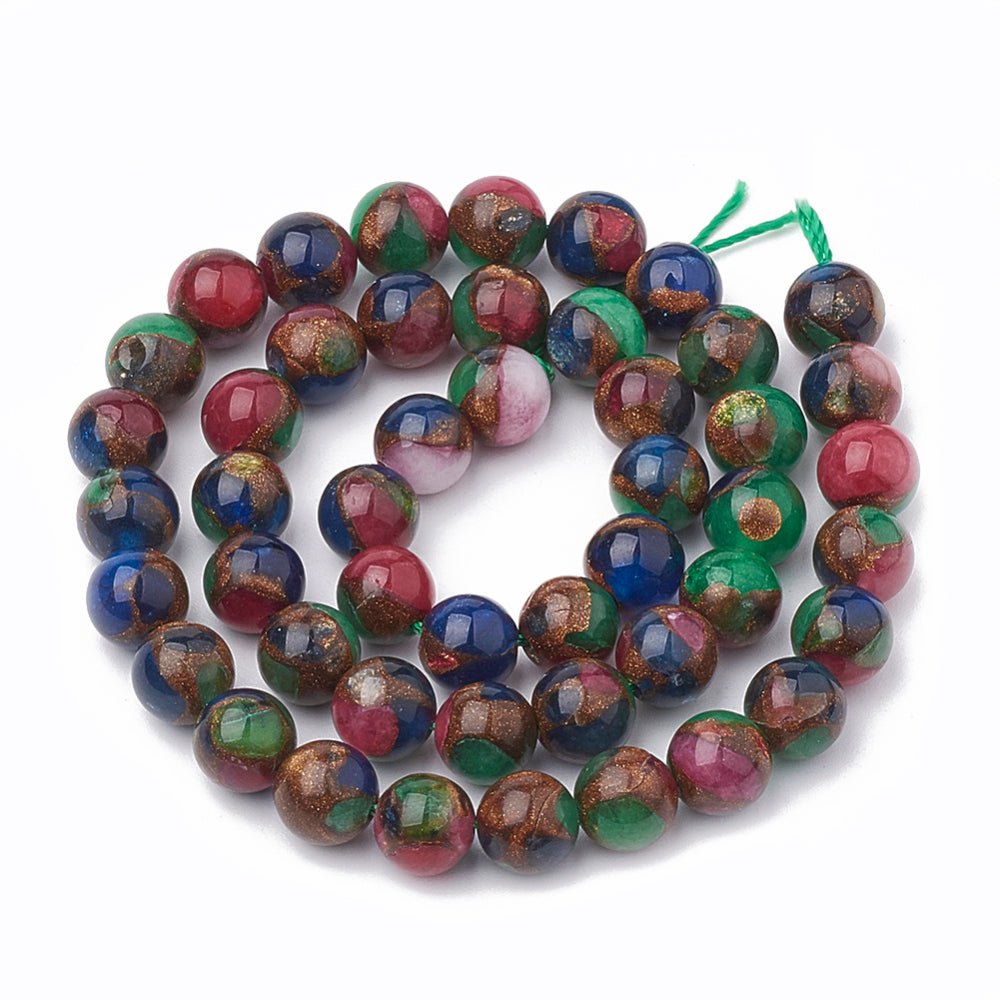 Chalcedony 8mm (imitation Gold Clinquant stone)