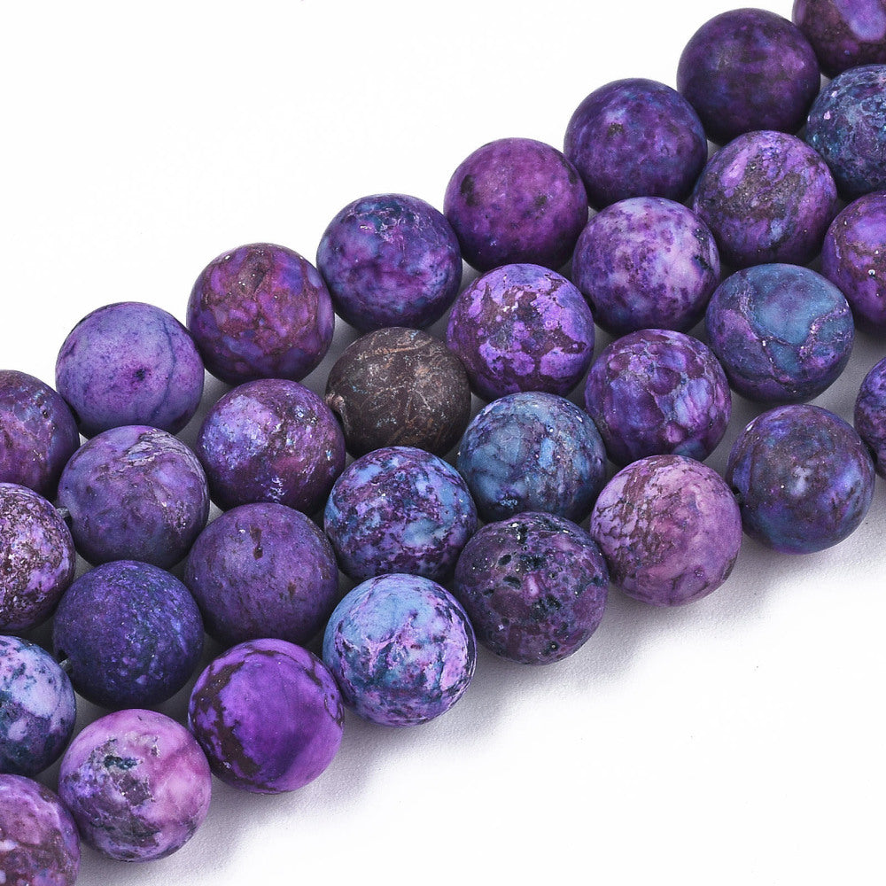 American Turquoise 8mm Frosted Indigo 8mm Bead Strands
