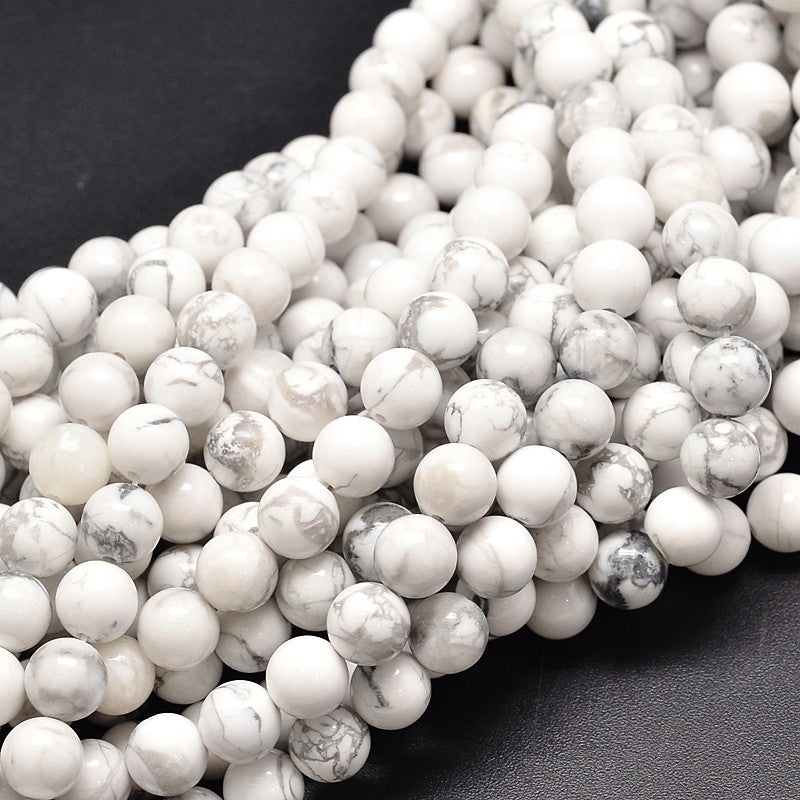 Natural Howlite Round Bead Strands 10mm