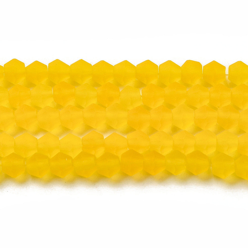 Crystal Frosted Glass Beads Strands, Grade AA, Faceted, Bicone, Assorted Colors 4mm