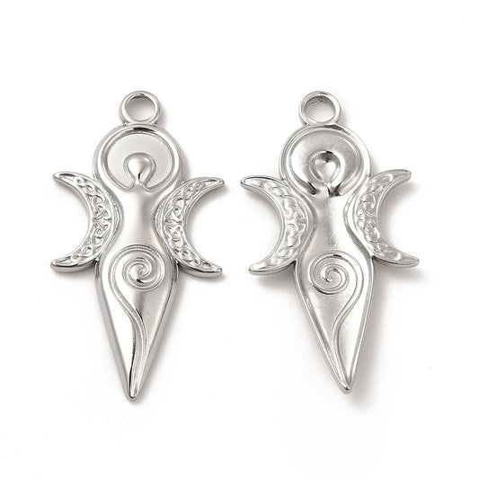 304SS Moon Goddess Pendant ASST COLORS