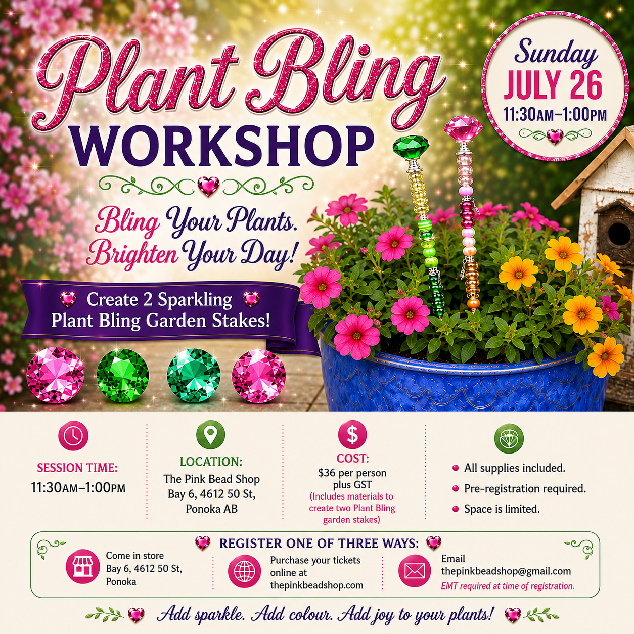 Plant Bling Workshop with Andrea 11:30-1