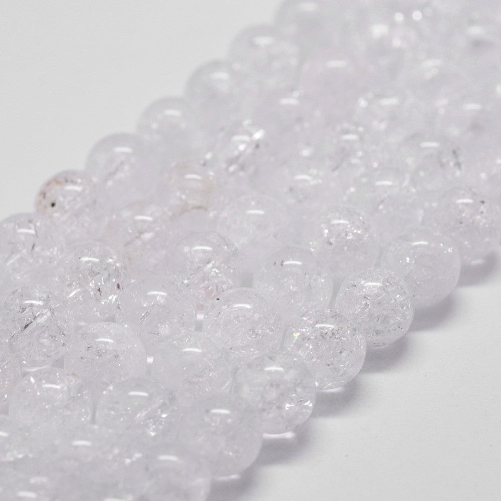 Natural Crackle Quartz Beads Strands, Round