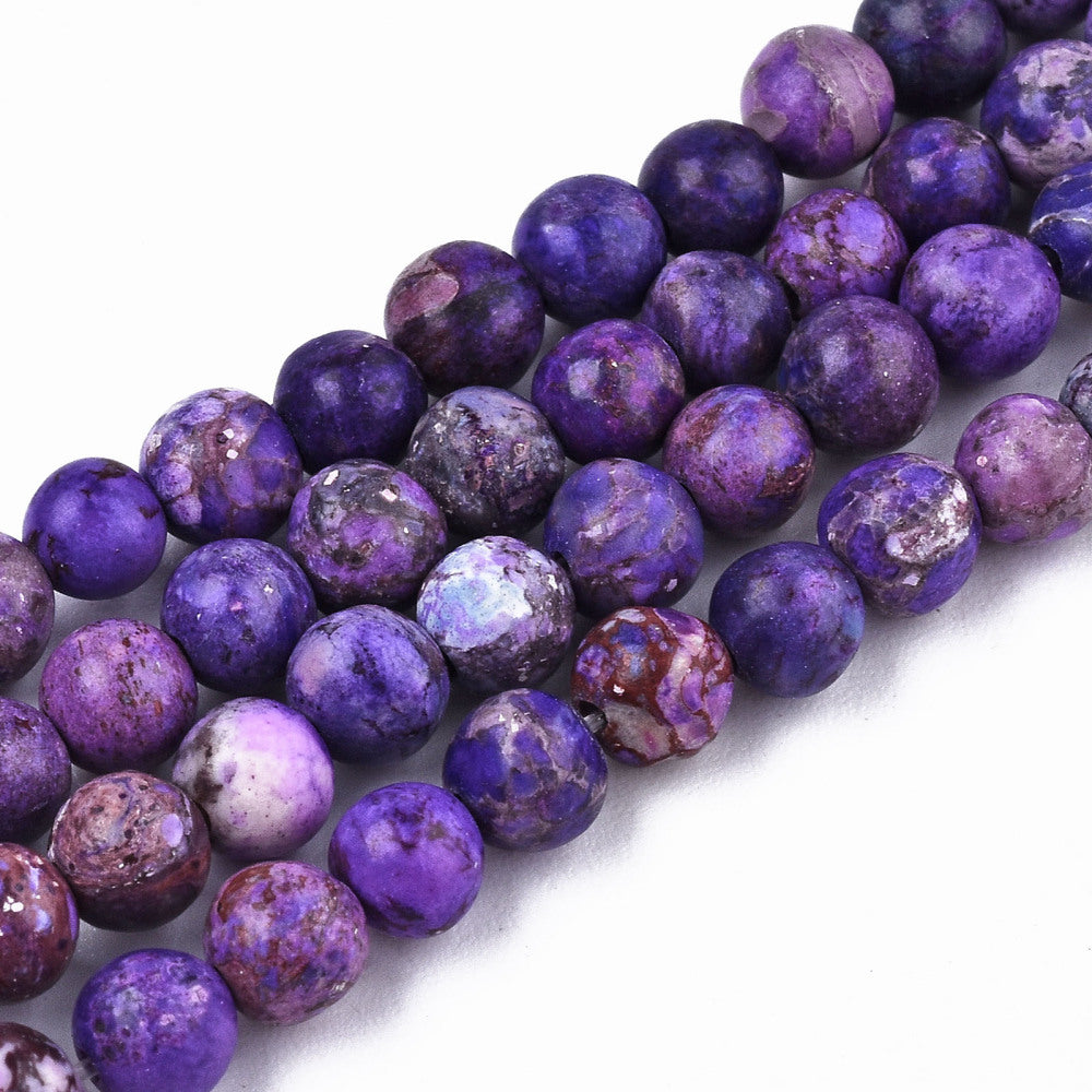 American Turquoise Beads – Dyed & Heated Round Indigo, 4mm (84–88pcs/Strand) The Pink Bead Shop