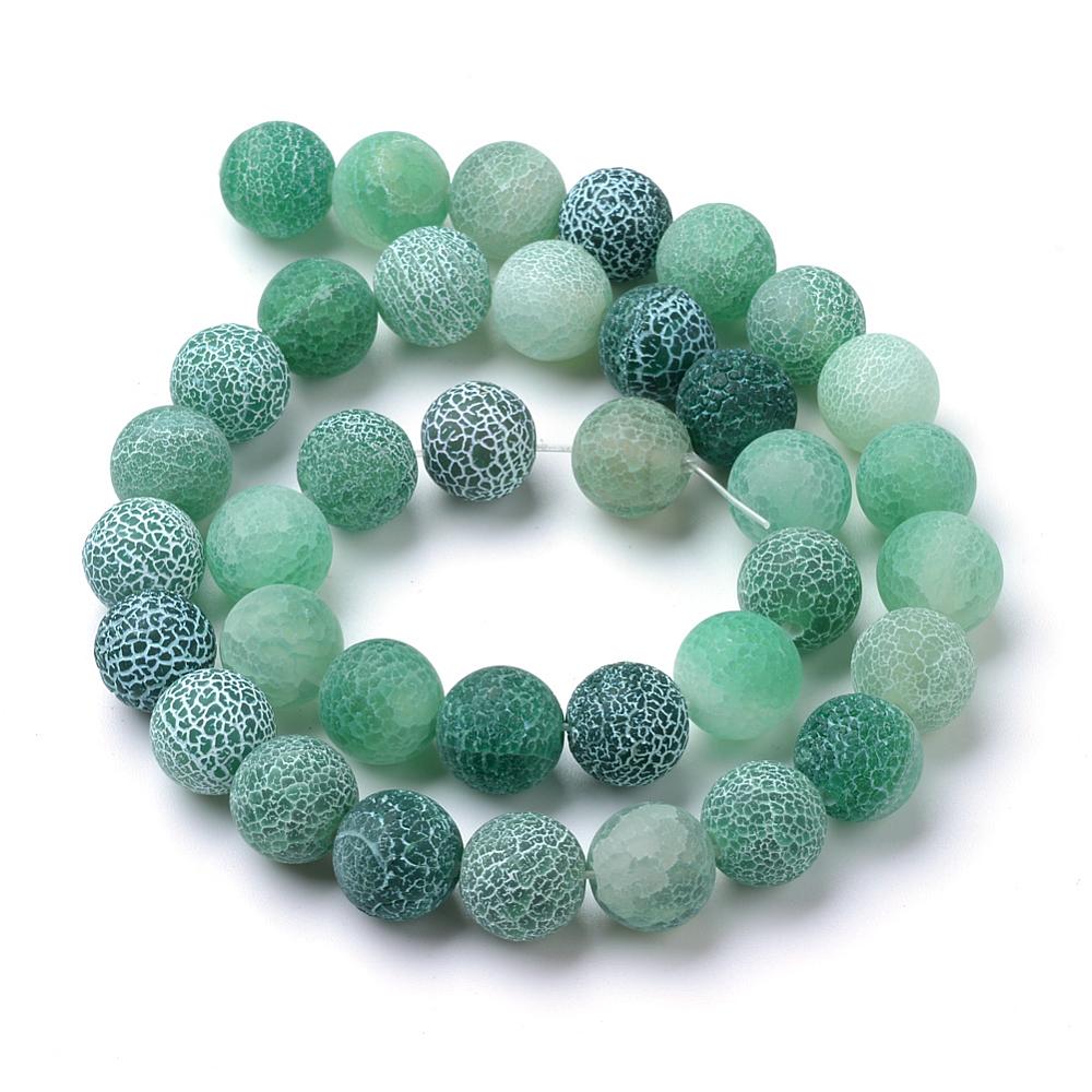 Agate Crackle Frosted Round 8mm Bead Strands