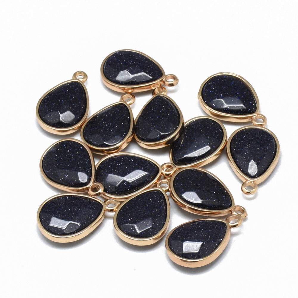 Teardrop Gemstone Pendants Small 4pcs