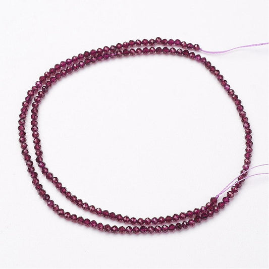 Natural Garnet Beads Strands – Faceted, Round, Grade AA, 4mm, Hole: 1mm, Approx. 93pcs/Strand, 15.5” The Pink Bead Shop
