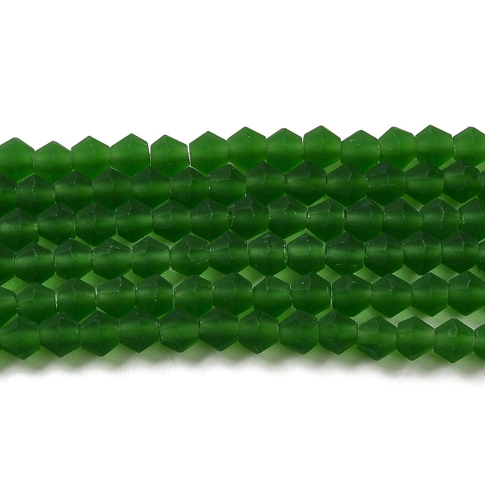 Crystal Frosted Glass Beads Strands, Grade AA, Faceted, Bicone, Assorted Colors 4mm