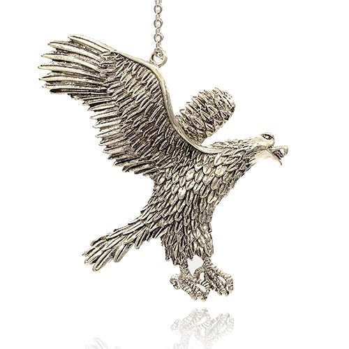 Tibetan Style Alloy Big Pendants, Eagle/Hawk, Antique Silver