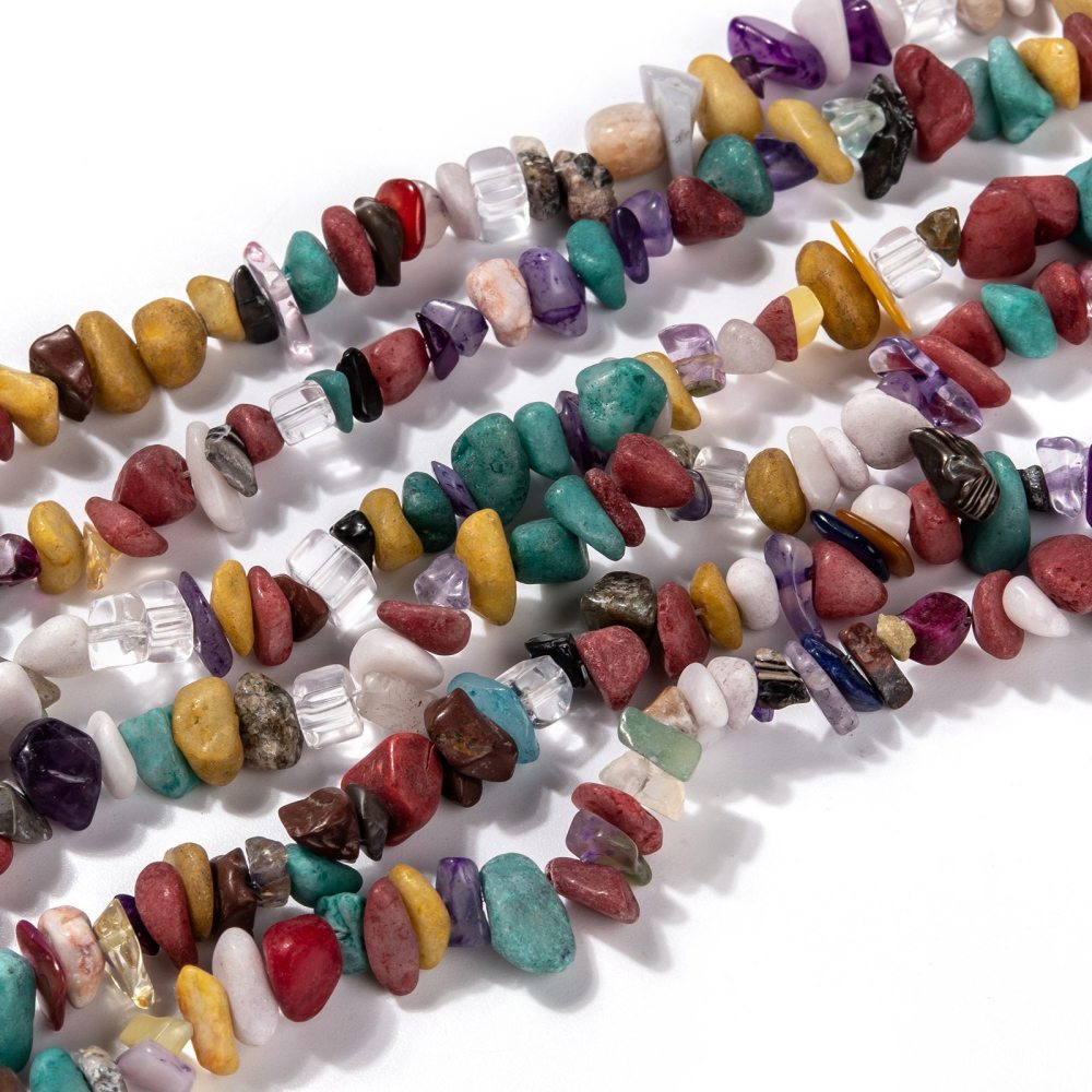 Natural Gemstone Chip Beads – 32” Assorted Mix (Approx. 5–8mm) The Pink Bead Shop