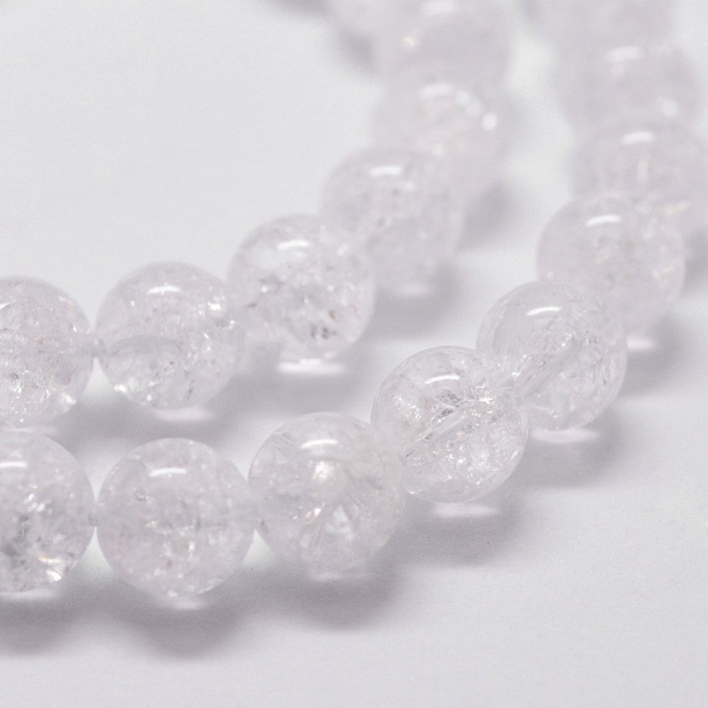 Natural Crackle Quartz Beads Strands, Round
