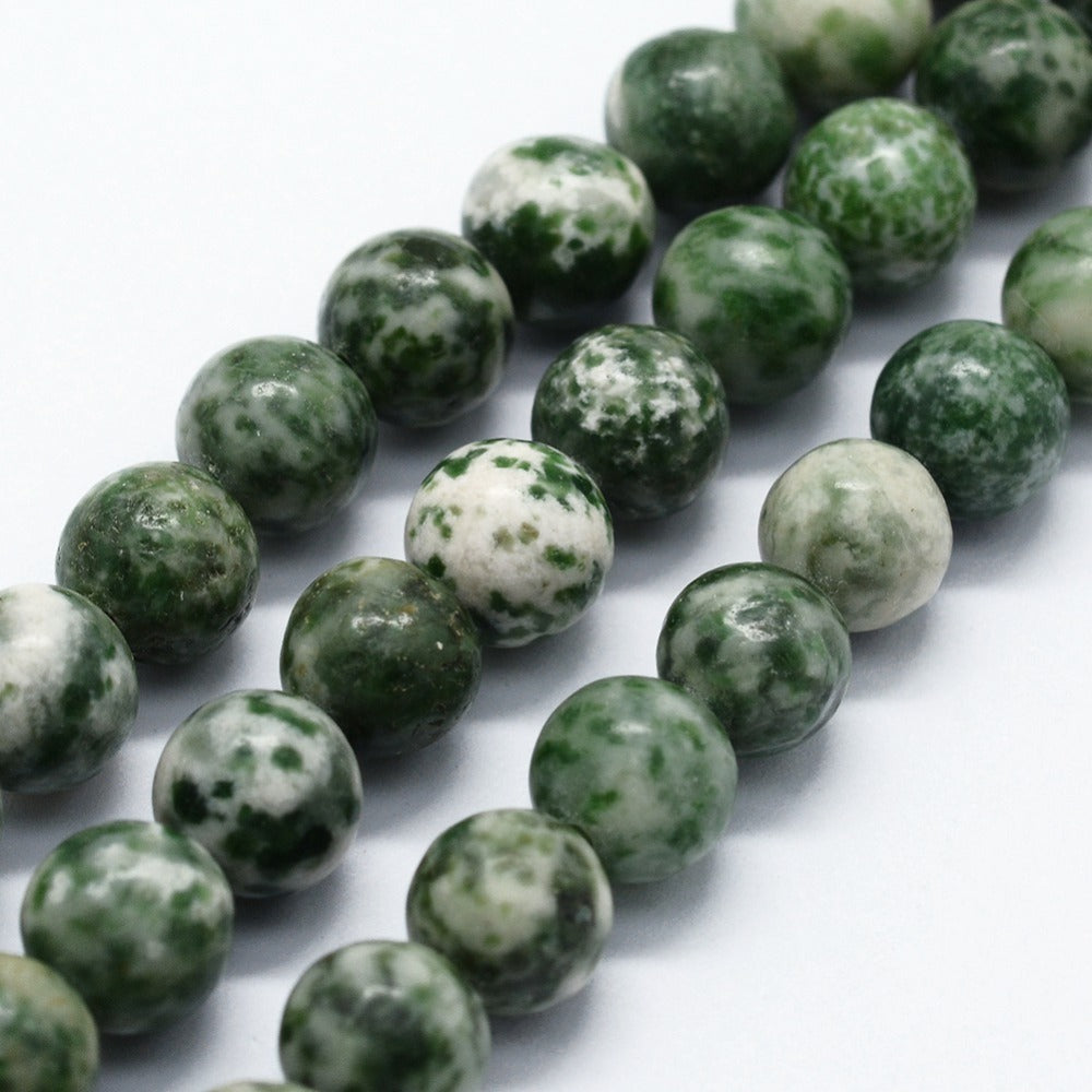 Green Spot Jasper Round Natural Asst Sizes