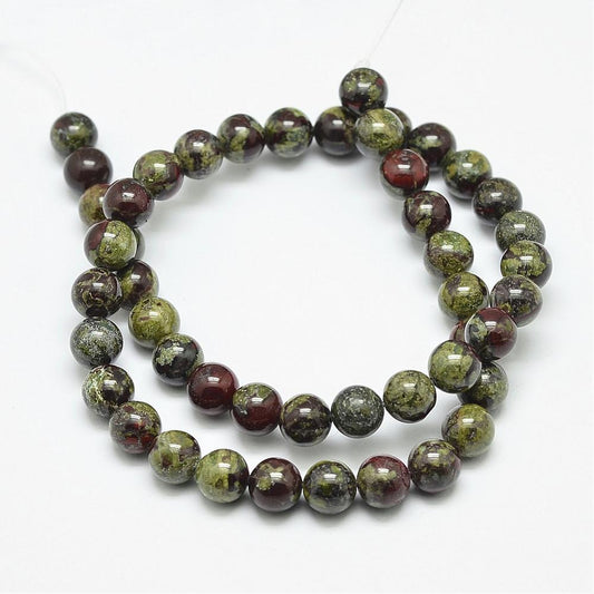 Natural Dragon Blood Beads Strands, Round 10mm