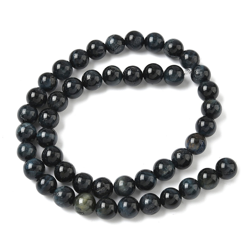 Tiger Eye Beads Strands, Dyed, Round, Black 8mm